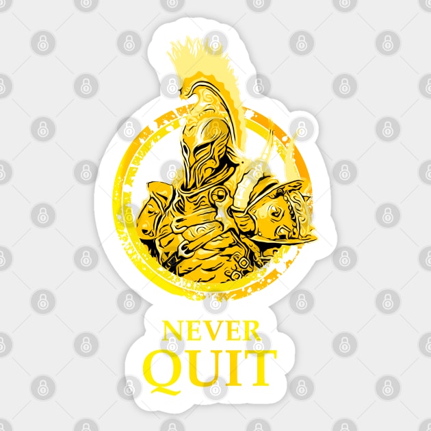 Warrior: Never Quit Sticker by NoMans